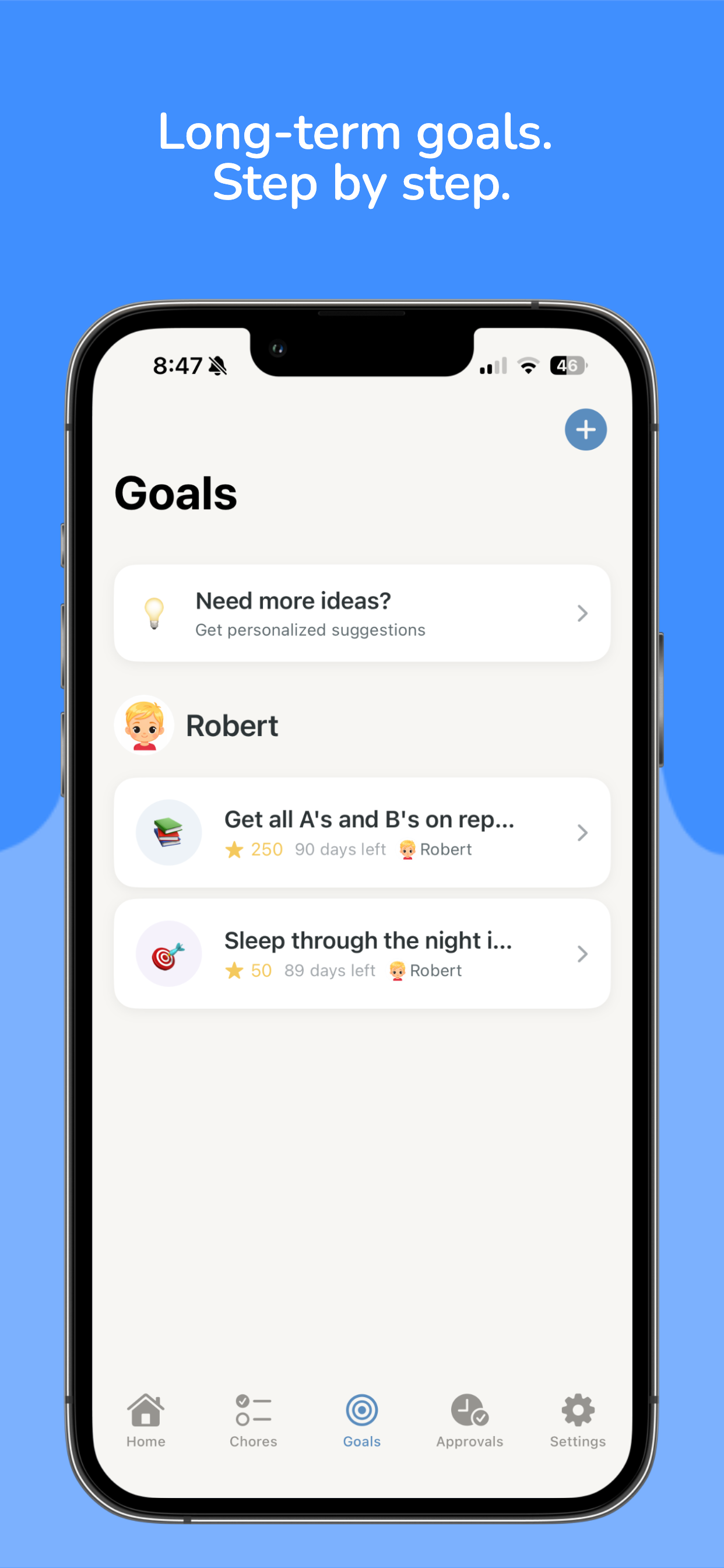 ChoreUp Goals - Long-term achievements